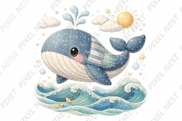Download Patchwork Summer Whale Sublimation - Sublimation Collection
