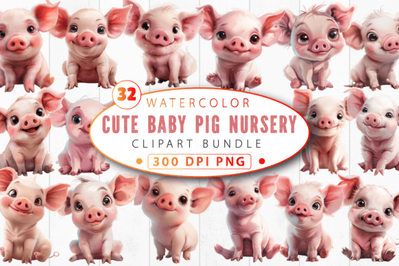 Download Cute Baby Pig Nursery Animal Clipart - Anima Collection