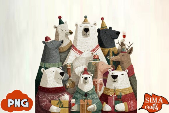 Download Christmas Animals Celebrating Polar Bear - Anima Collection