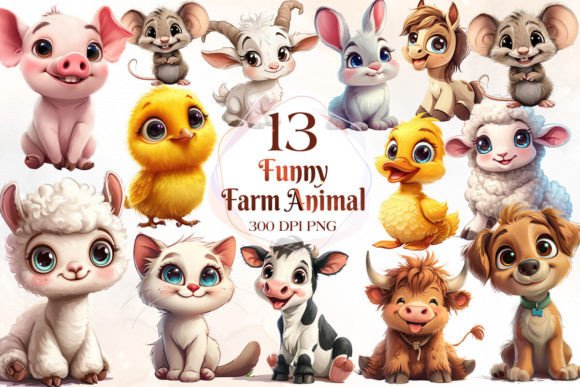 Download Funny Farm Animal Sublimation Clipart - Anima Collection