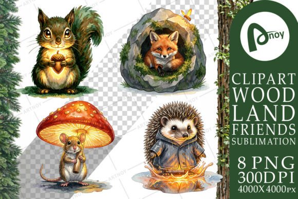 Download Nocturnal Woodland Animal Sublimation - Anima Collection