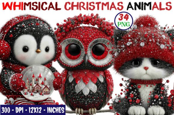 Download Whimsical Christmas Animals Clipart - Anima Collection