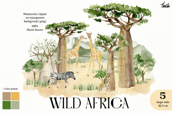 Download Watercolor Wild Animals African Clipart - Anima Collection