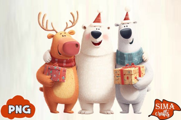 Download Christmas Animals Celebrating Polar Bear - Anima Collection
