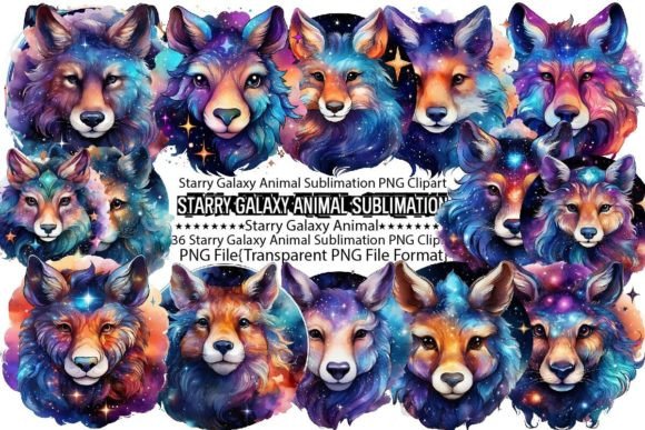 Download Starry Galaxy Animal Sublimation Bundle - Anima Collection