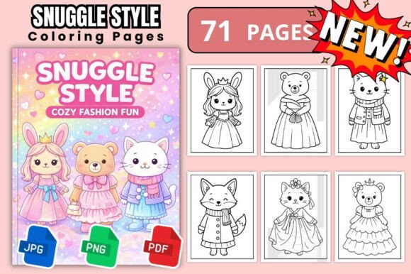 Download Snuggle Style Cozy Animals Coloring Book - Anima Collection