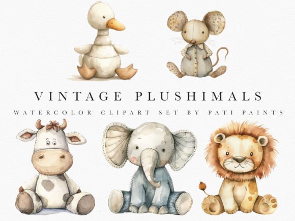 Download Watercolor Nursery Animal Clipart Bundle - Anima Collection