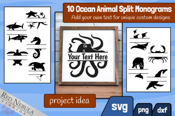 Download Ocean Animal Split Monogram Bundle - Anima Collection