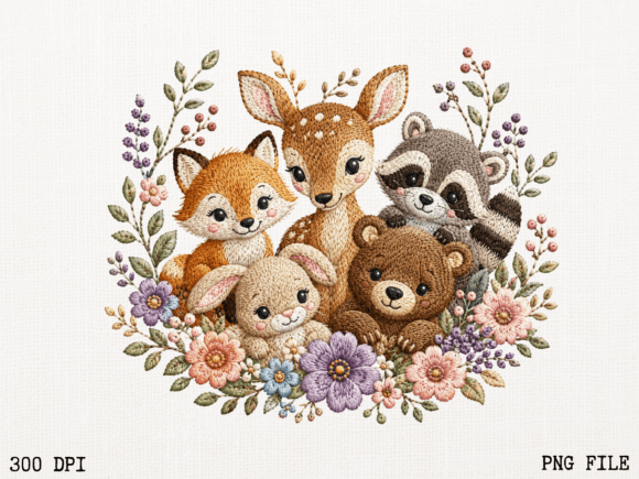 Download Woodland Friends Floral Animal PNG | Cut - Anima Collection