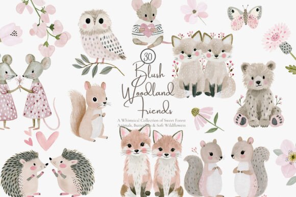Download Oodland Animal Watercolor Clipart Set - Anima Collection