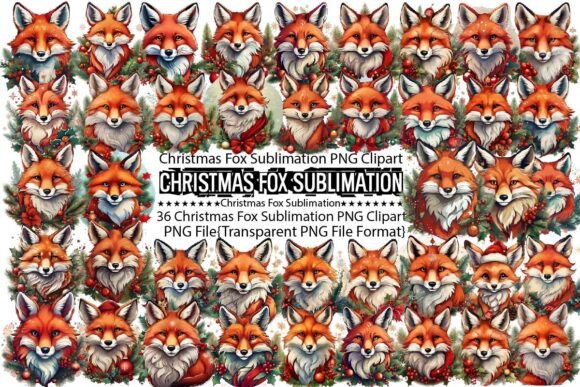 Download Christmas Fox Sublimation Bundle - Sublimation Collection