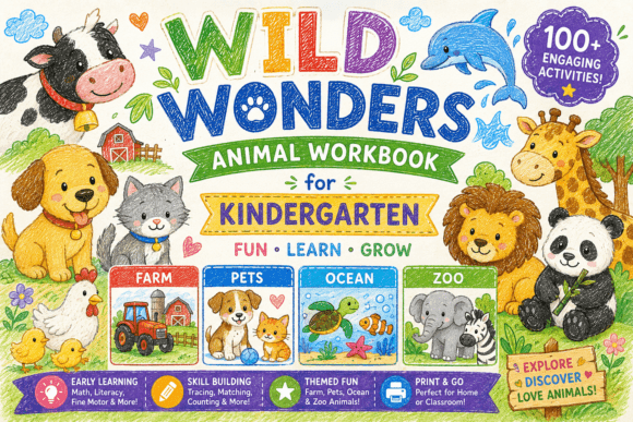 Download Wild Wonders Animal Workbook for K - Anima Collection