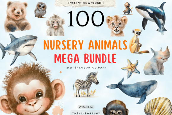 Download Nursery Animal Clipart Bundle - Anima Collection