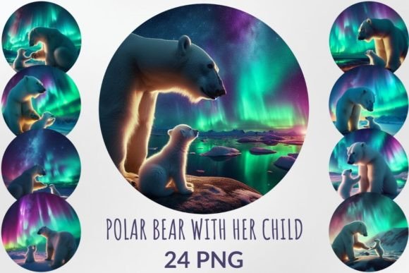 Download Polar Bear with Her Child Sublimation - Sublimation Collection