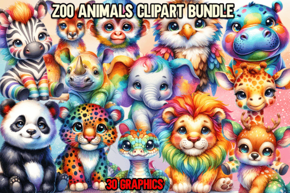 Download Zoo Animals Clipart Bundle - Anima Collection