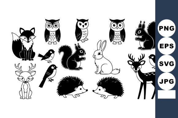 Download Woodland Animals Set with Fox Owl Squirr - Anima Collection