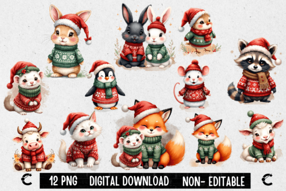 Download Cute Christmas Animals Bundle - Anima Collection