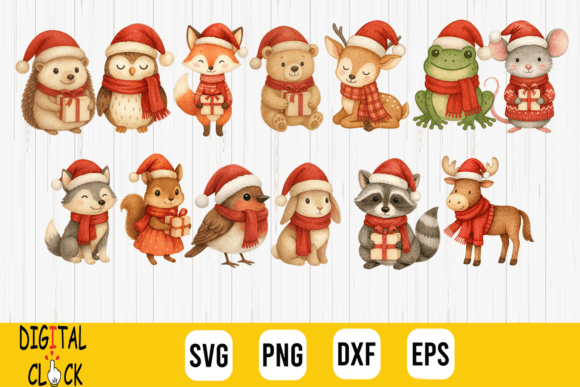 Download Watercolor Christmas Cottagecore Animals - Anima Collection