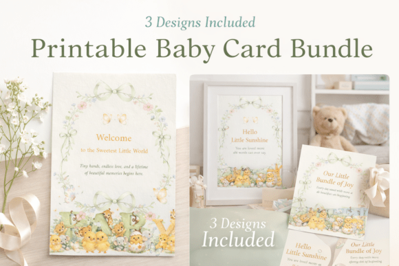 Download Baby Shower Cute Animals Card Bundle - Anima Collection
