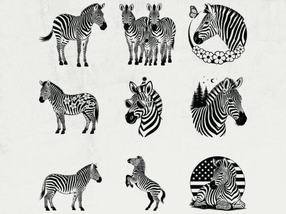 Download Zebra SVG Bundle, Hand-Drawn Animal Clip - Anima Collection