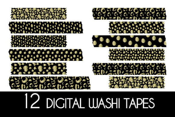 Download Gold and Black Animal Print Washi Tapes - Anima Collection