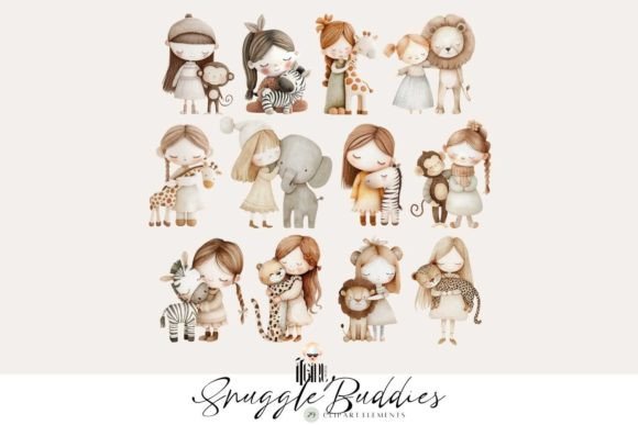 Download Snuggle Buddies Baby Animals Clipart - Anima Collection