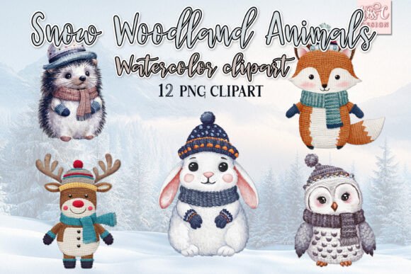 Download Winter Woodland Animals Watercolor PNG - Anima Collection