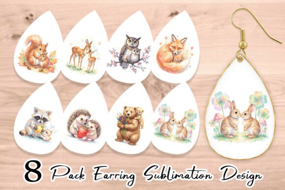 Download Watercolor Woodland Animal Earring PNG - Anima Collection