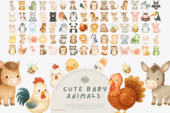 Download Baby Animals Clipart Set - Anima Collection