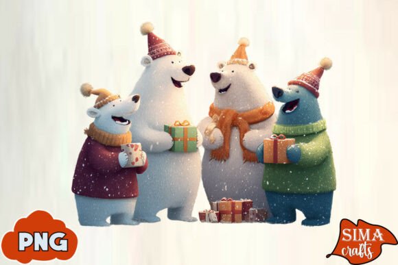 Download Christmas Animals Celebrating Polar Bear - Anima Collection