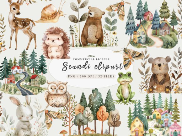 Download Woodland Animal Clipart, Nordic Cute Png - Anima Collection