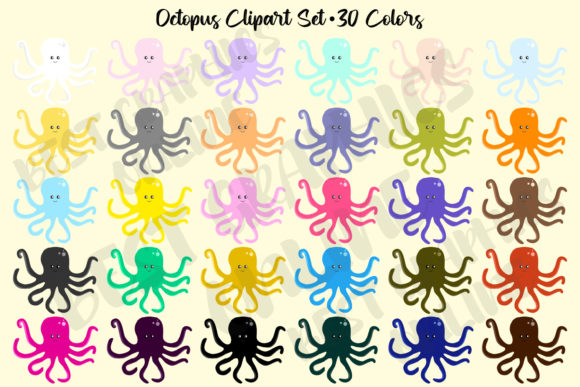 Download Octopus Clipart Set, Sea Animal Creature - Anima Collection