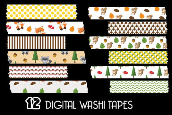 Download Woodland Animals Cliparts Washi Tapes - Anima Collection