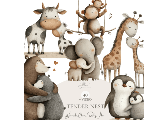 Download Mom and Baby Animal Clipart - Anima Collection