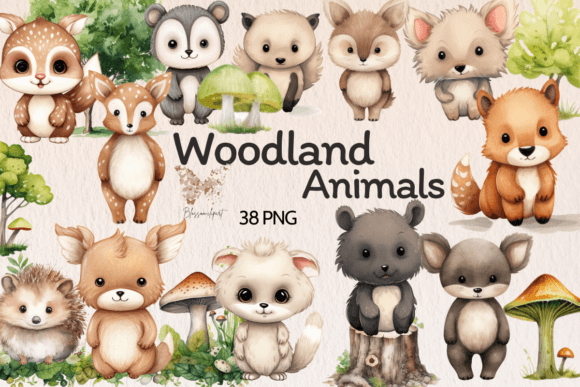 Download Watercolor Woodland Animals Cliparts - Anima Collection