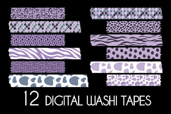 Download Purple Animal Prints Washi Tapes Pattern - Anima Collection