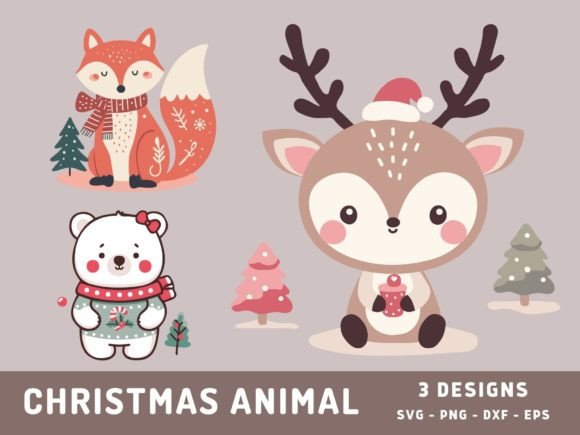 Download Christmas Animal Svg, Winter Doodle Png - Anima Collection