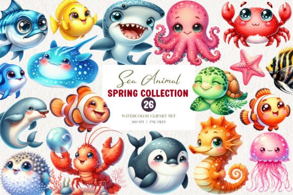 Download Kawaii Sea Animal Clipart - Anima Collection