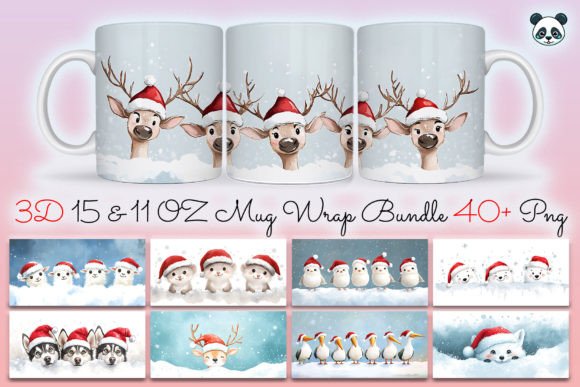 Download Christmas Winter Animals Mug Wrap Bundle - Anima Collection