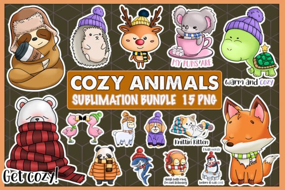 Download Cozy Animals Sublimation Bundle - Anima Collection