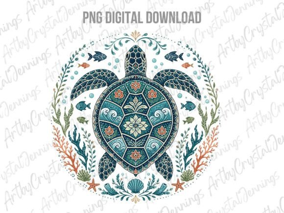 Download Ornate Boho Ocean Turtle Animal PNG - Anima Collection