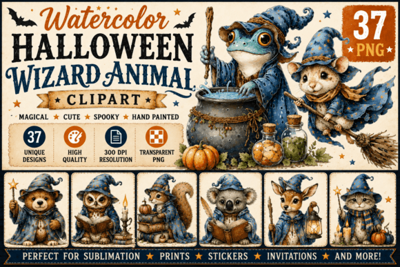 Download Halloween Wizard Animal Clipart - Anima Collection