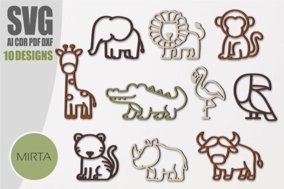 Download Safari Animal SVG Bundle Laser Cut File - Anima Collection