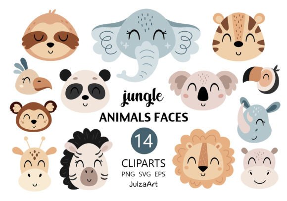 Download Safari Animal Faces Clipart, Animal Svg - Anima Collection