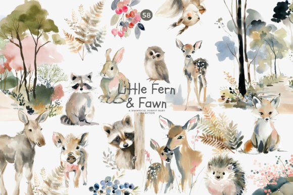 Download Woodland Baby Animal Clipart Bundle Png - Anima Collection
