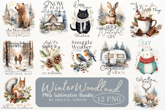 Download Winter Woodland PNG Sublimation Bundle - Sublimation Collection