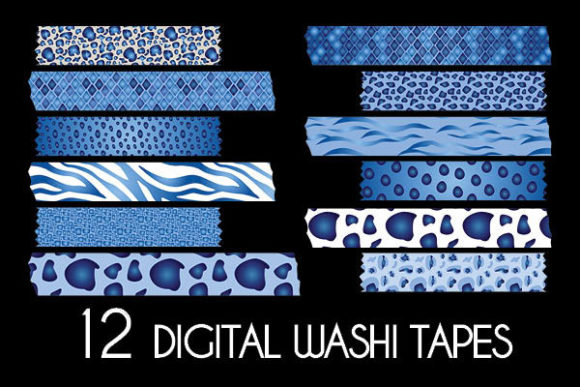 Download Blue Metallic Animal Prints Washi Tapes - Anima Collection