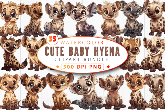 Download Cute Baby Hyena Nursery Animal Clipart - Anima Collection