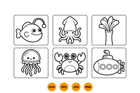 Download Cute Sea Animal Clipart SVG - Anima Collection