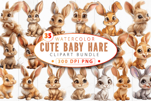 Download Cute Baby Hare Nursery Animal Clipart - Anima Collection